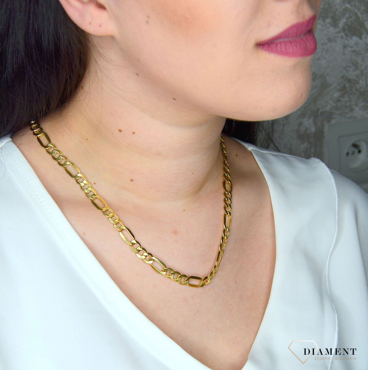 Złoty łańcuszek 585 Figaro 8,5 mm DIA-LAN-3143-585 8,5mm (1).jpg